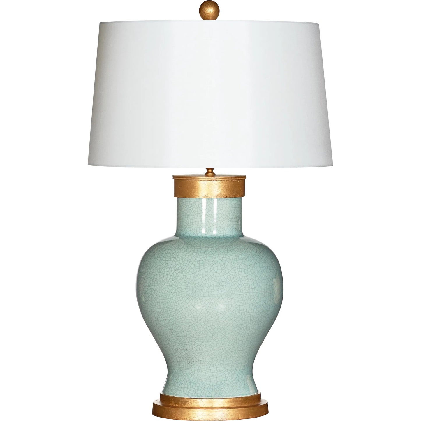 001 SI-2334411 | Primary Silo | Celadon Cove Lamp by Bradburn Home in celedon, white linen. Made from ceramic in a unique style.