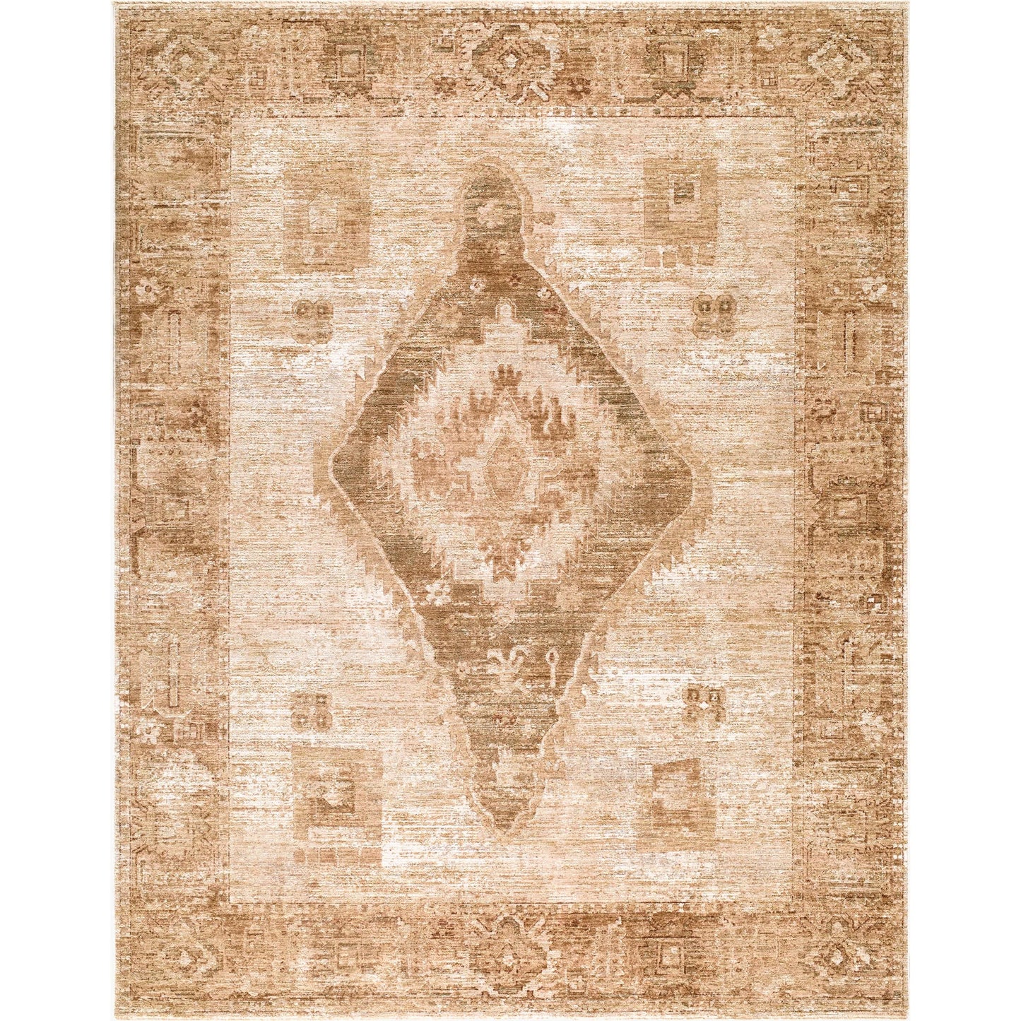 001 SI-2530254,SI-2530255,SI-2530256,SI-2530257 | Primary Silo | The Vintage Edit II RZDT-2307 Rug by Rachel Zoe x Livabliss in beige, sandstone, taupe, chestnut, ivory. Made from polyester in a unique style.