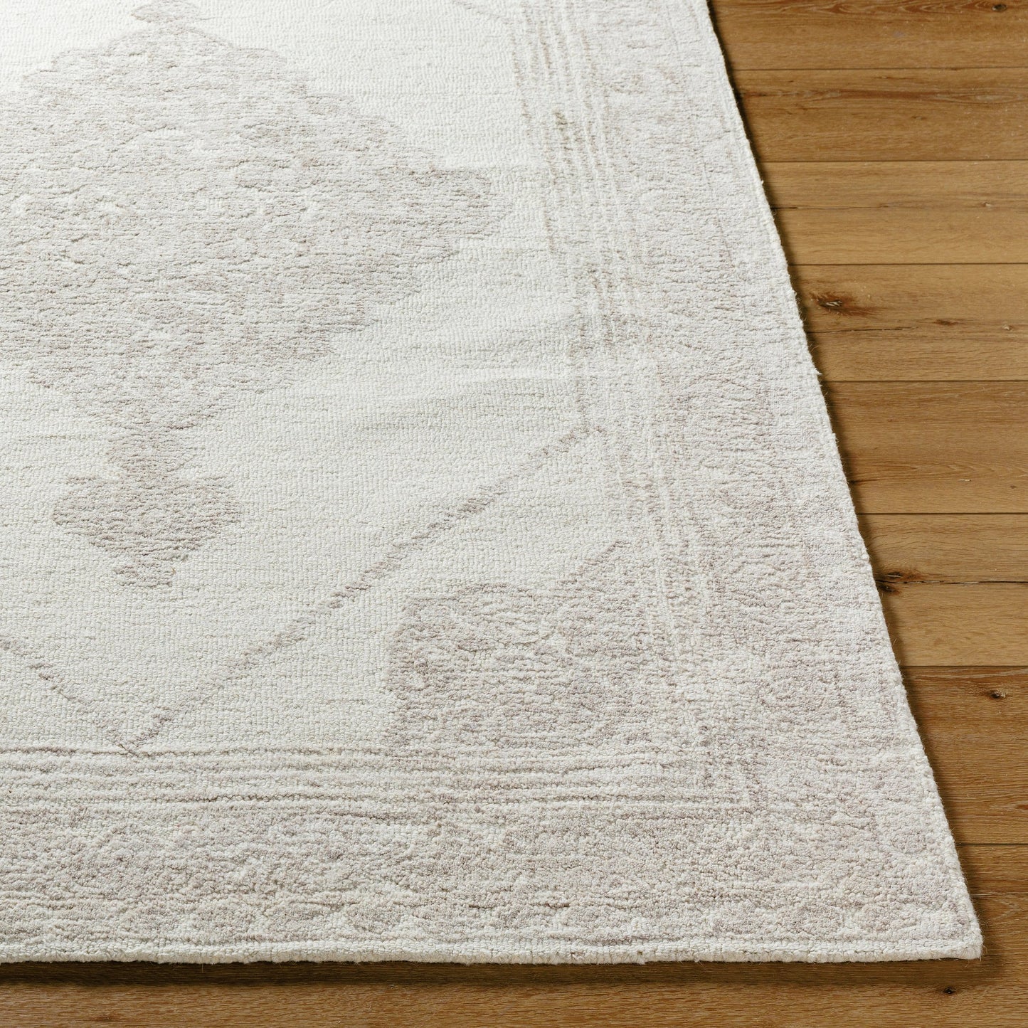 004 SI-2167603,SI-2167604,SI-2167605,SI-2167606,SI-2167607,SI-2167608 | Closeup | Rize Rug - 488531 by Livabliss in ivory, taupe, sandstone. Made from wool in a unique style.