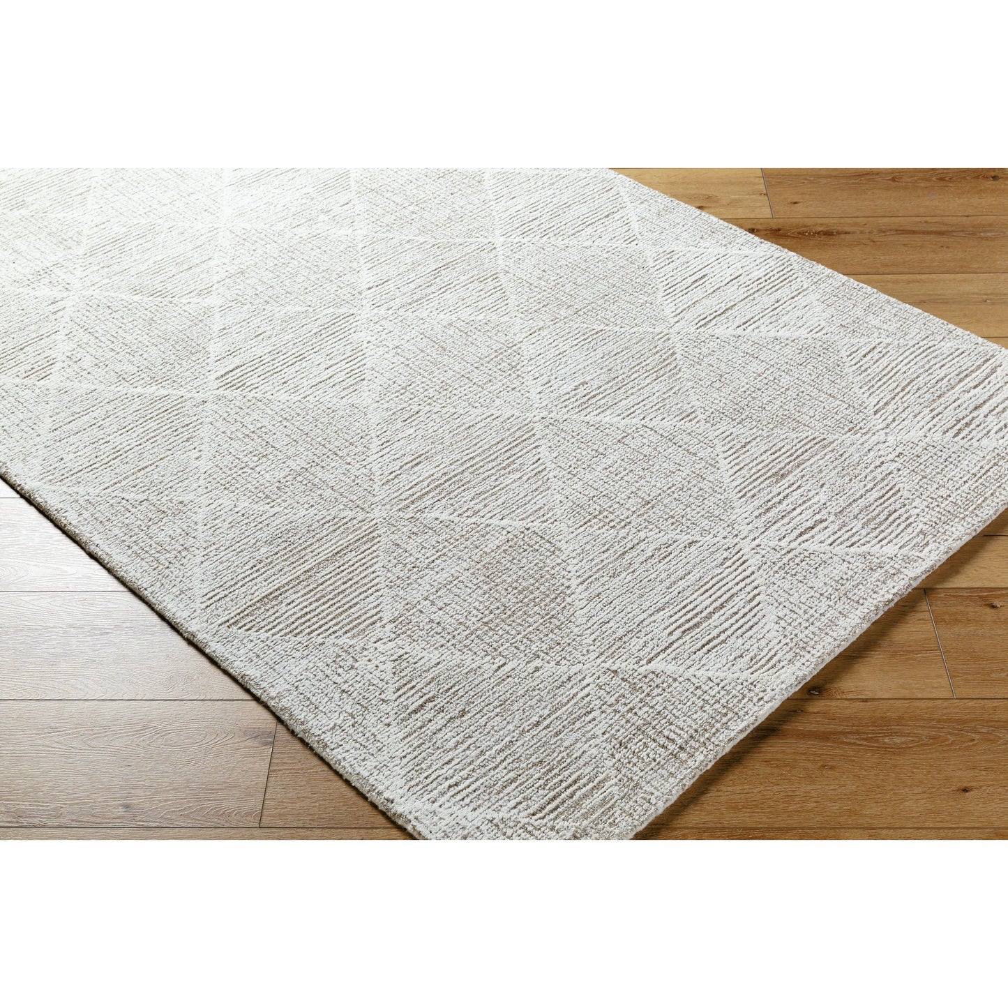 002 SI-2167609,SI-2167610,SI-2167611,SI-2167612,SI-2167613 | Closeup | Rize Rug - 488554 by Livabliss in ivory, taupe, light gray. Made from wool in a unique style.