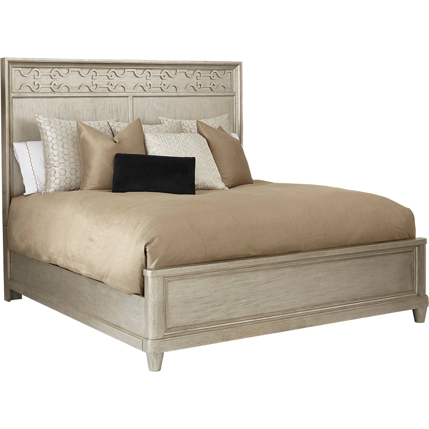 014 SI-1946518 | Additional Silo | Morrissey Cashin Panel Bed by A.R.T. Furniture in silver and bezel. Made from parawood solids, primavera veneers in a transitional style.