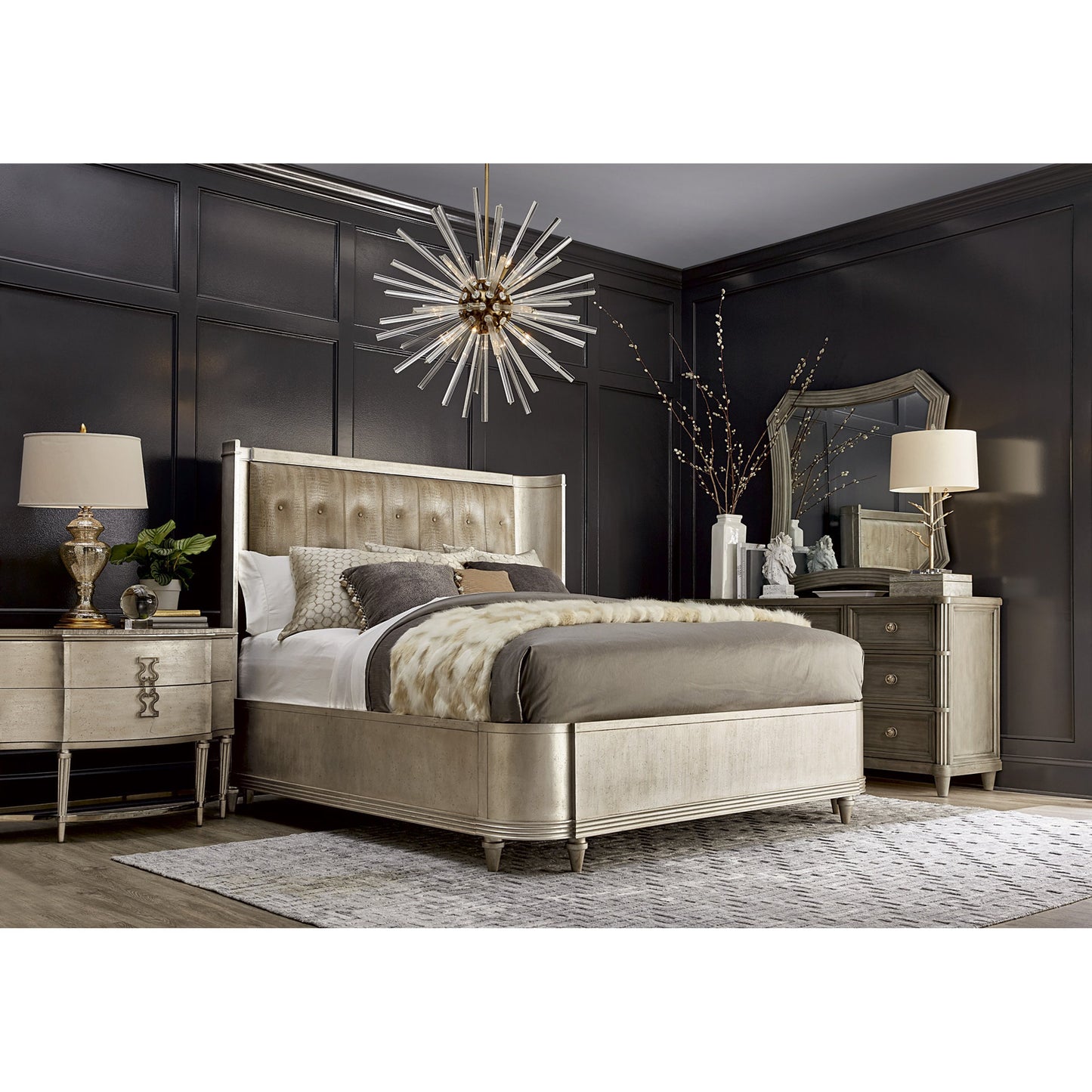 003 SR-882009 | Lifestyle | Morrissey Eccles Dresser by A.R.T. Furniture in silver and bezel. Made from parawood solids, primavera veneers in a traditional style.
