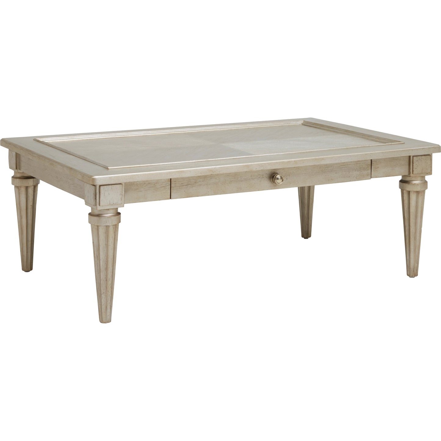 001 SI-1946529 | Additional Silo | Morrissey Kirke Cocktail Table by A.R.T. Furniture in silver and bezel. Made from parawood solids, primavera veneers in a transitional style.