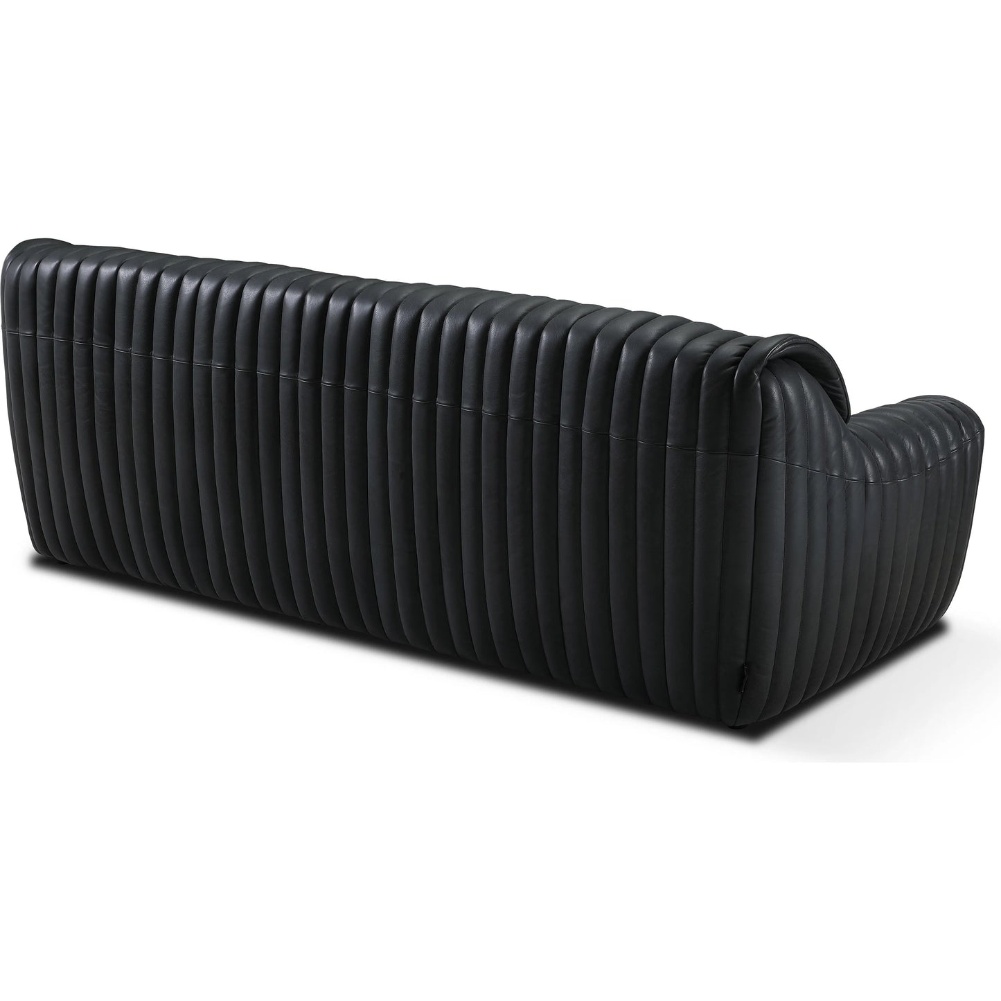 005 SI-2448956 | Additional Silo | Skipper Sofa by Zentique in volcanic black leather. Made from top grain leather in a traditional style.