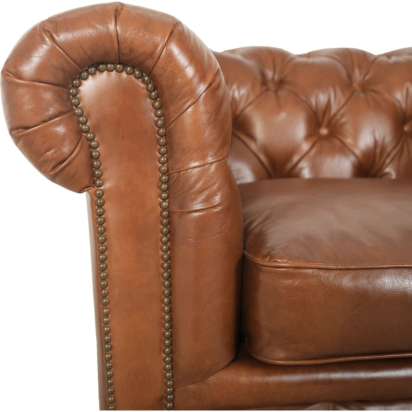 004 SI-2448712 | Additional Silo | Arthur Arm Chair by Zentique in dark brown rubberwood, rust orange leather. Made from top grain leather in a unique style.