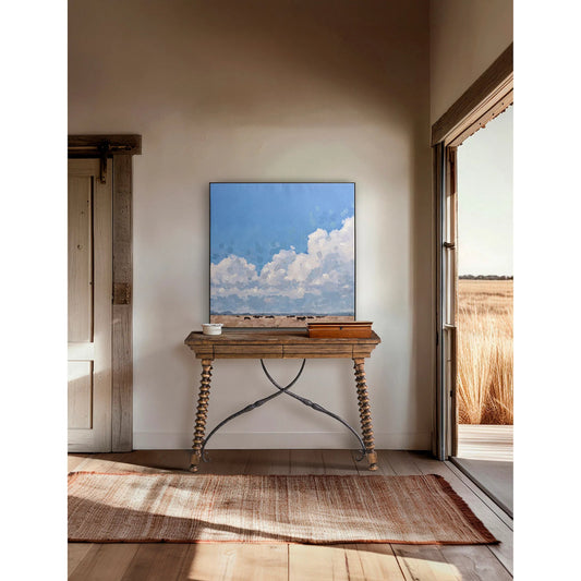 Tamarisk Console Table by Jonathan Charles in medium spain walnut. Made from main acacia in a unique style.