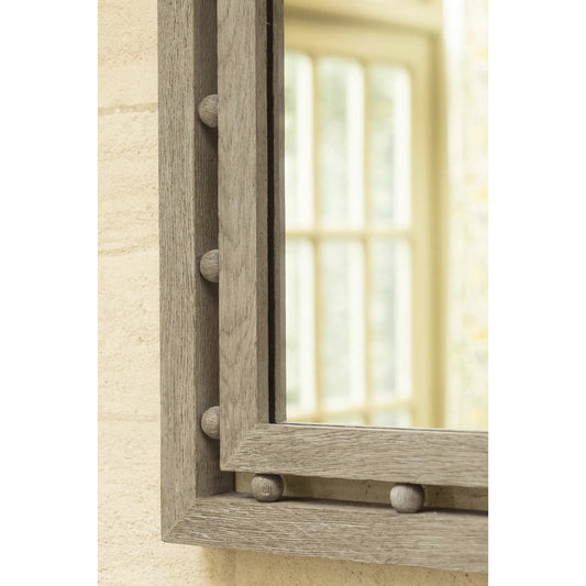 Morris Mirror by Jonathan Charles in grey and greyed oak. Made from oak, oak veneer, mirror in a transitional style.