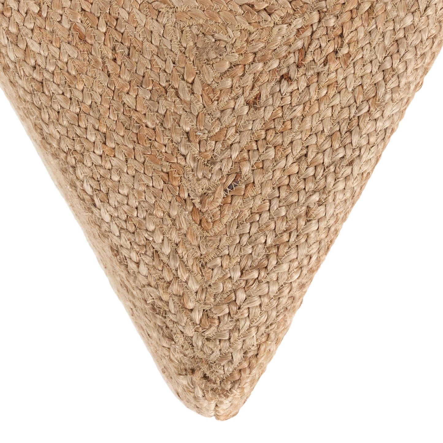 002 SI-2077392 | Closeup | Saba Sienna Triangle Pouf by Jaipur Living in tan, beige. Made from 100% jute fiber in a unique style.
