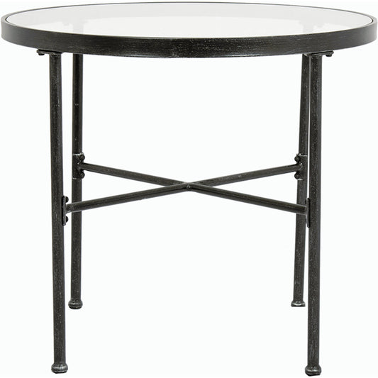 Provence Outdoor Bistro Table by Sunset West in pewter. Made from wrought iron in a modern style.