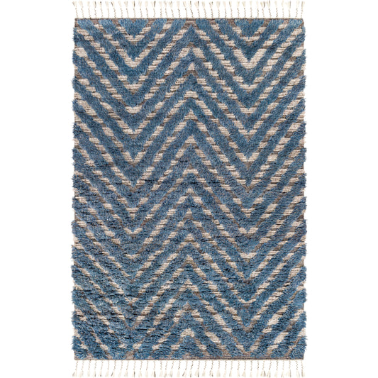 Sahara Rug - 26935 by Surya in charcoal, light beige, gray, blue, dark brown, navy. Made from 100% wool in a unique style.