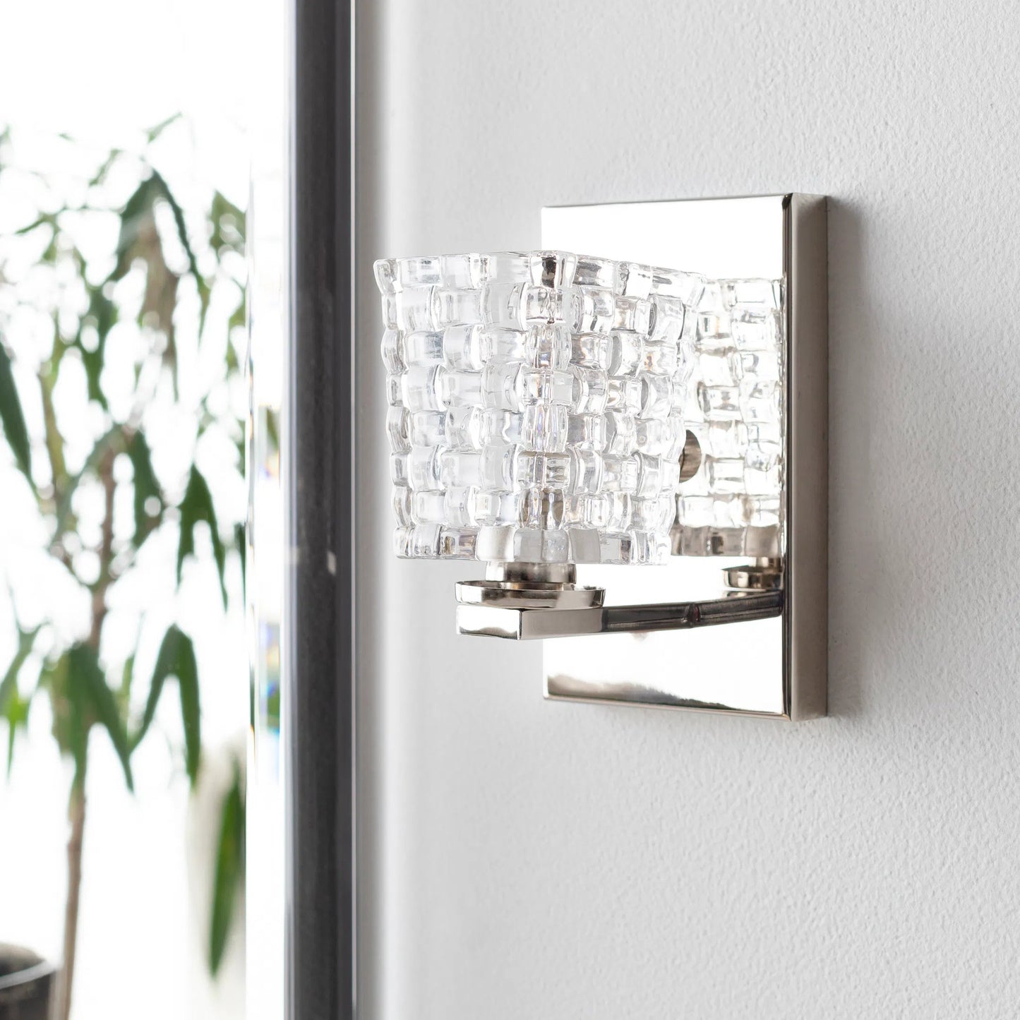 003 SI-2045318 | Lifestyle | Sandi Fixture by Surya in clear, metallic nickel and polished, textured. Made from metal in a modern style.