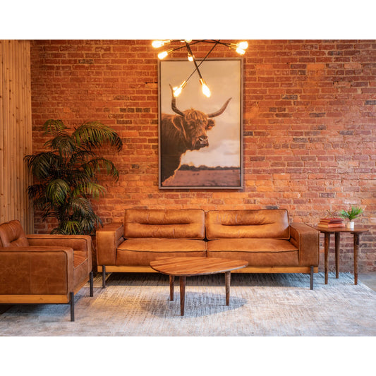 Arrey 23" Side Table by World Interiors in russett and natural. Made from sheesham wood in a transitional style.