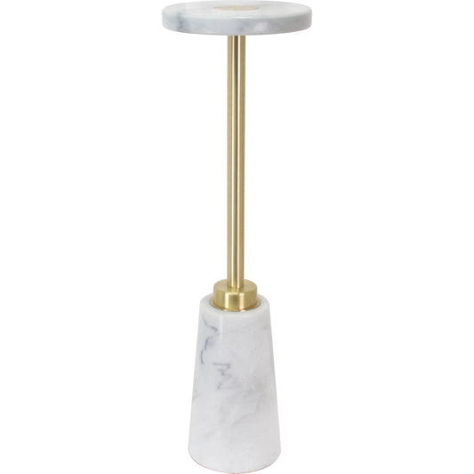 Sammy Drink Table by Couture Lamps in white marble and metal. Made from marble, metal in a transitional style.