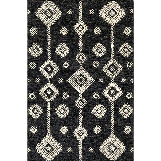 Sabra Rug - 30546 by Surya in black, cream, charcoal. Made from 100% wool in a unique style.