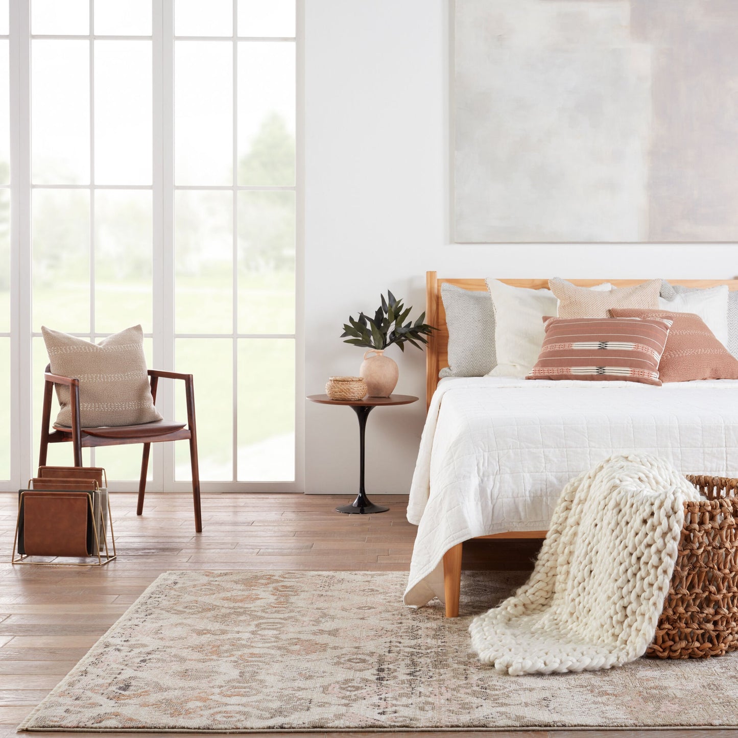 008 SI-1781505,SI-1781506,SI-1781507,SI-1781508,SI-1781509 | Lifestyle | Sanaa by Nikki Chu SBC01 Rug by Jaipur Living in tan, light pink. Made from 78% polypropylene 22% polyester in a unique style.