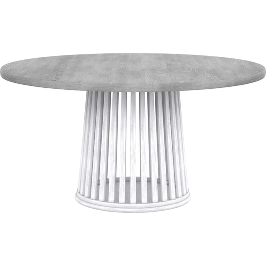 Post Round Dining Table Base by A.R.T. Furniture in accent white. Made from ash, solid pine, plank-effect flakey oak, pine veneer in a modern style.