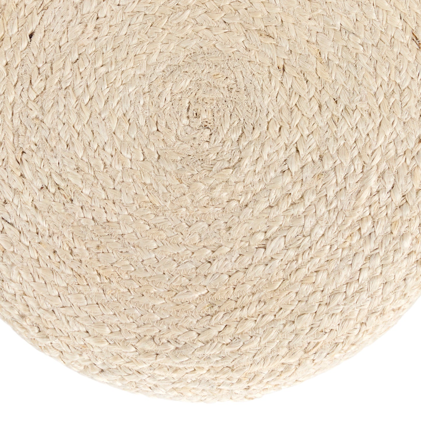 002 SI-2077390 | Closeup | Saba Stool SBT03 Pouf by Jaipur Living in beige. Made from 100% jute fiber in a rustic style.