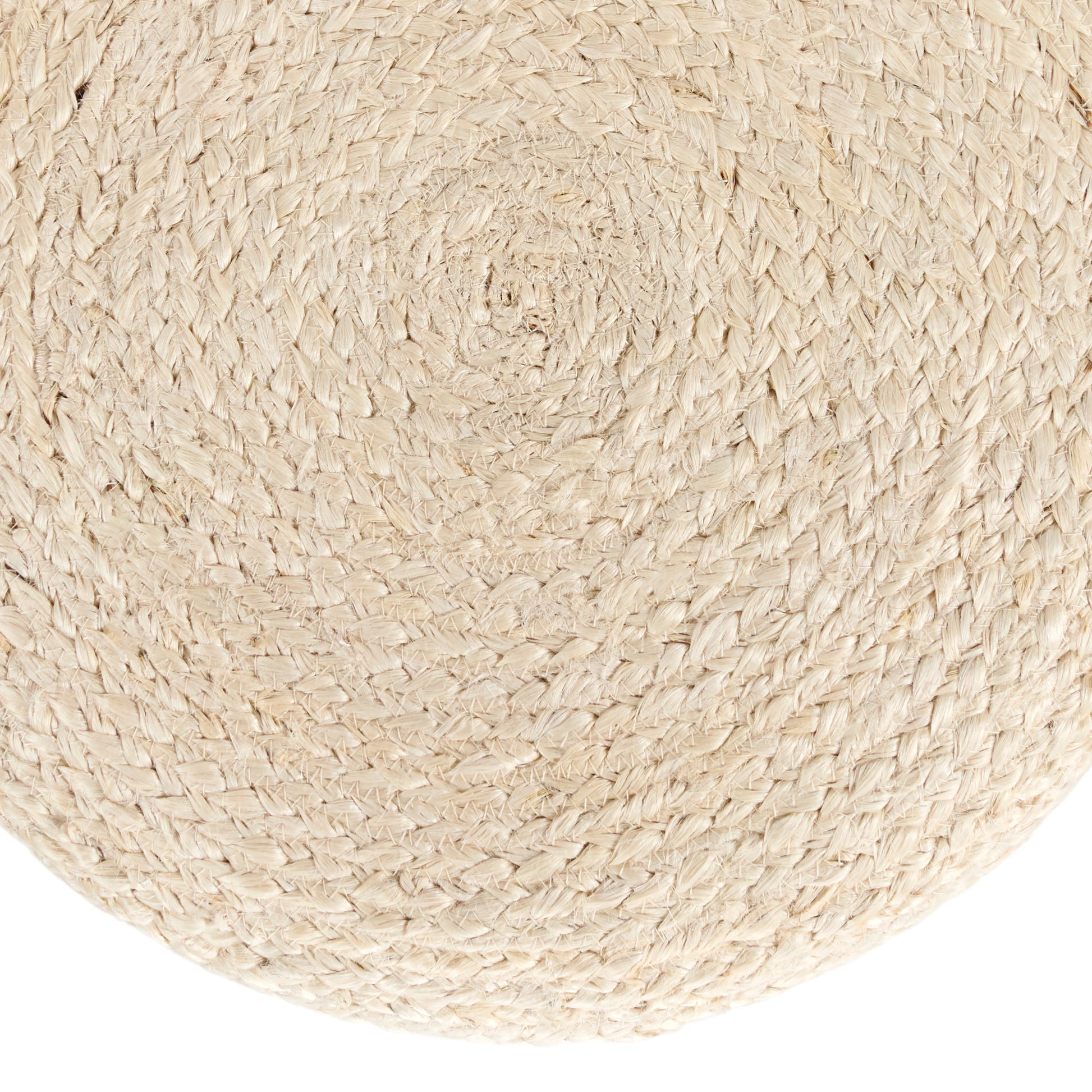 Saba Stool SBT03 Pouf by Jaipur Living in beige. Made from 100% jute fiber in a rustic style.