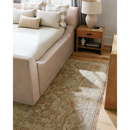 Sinclair Rug - 526602 by Surya in taupe, burnt sienna, sky blue, ivory, goldenrod. Made from wool in a unique style.