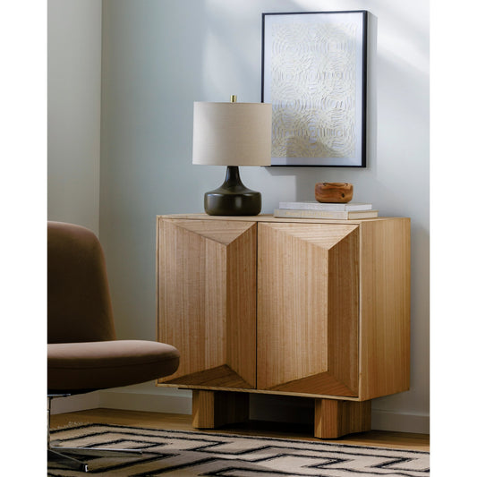 Scalene Cabinet by Surya in clear and natural. Made from wood veneer in a modern style.