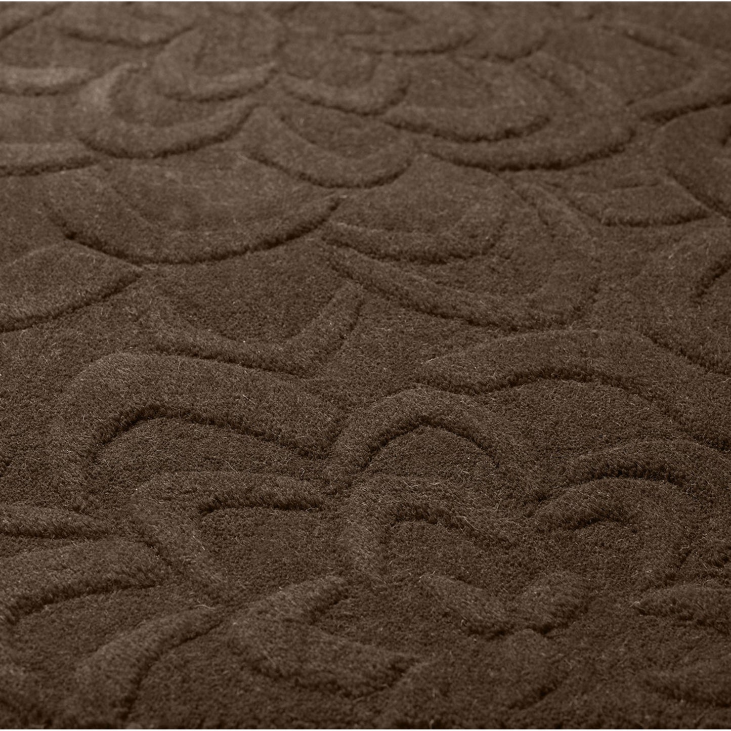 004 18481-9827 | Closeup | Sculpture Rug - 230 by Surya in dark brown. Made from 100% wool in a unique style.