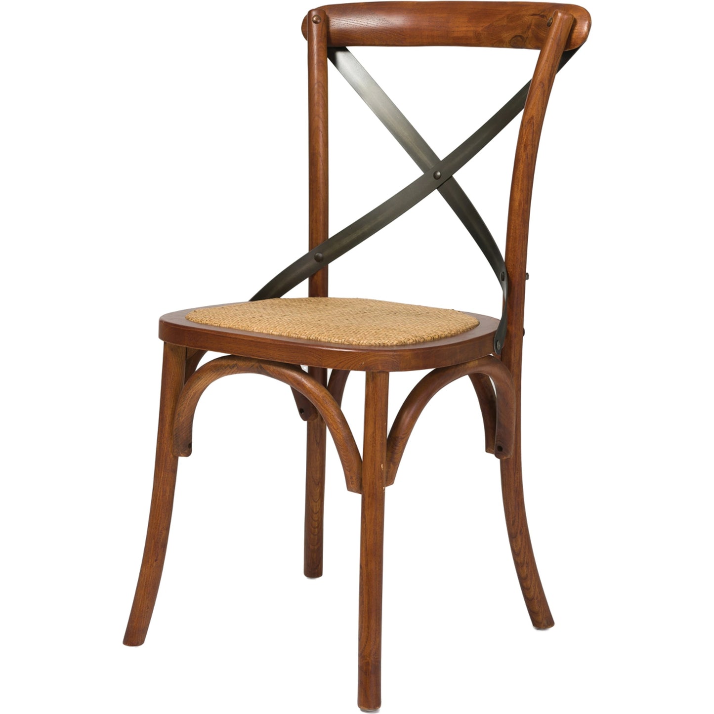 002 SI-2004214 | Primary Silo | Cross Back Dining Chair by LH Imports. Made from elm, rattan, iron in a modern style.