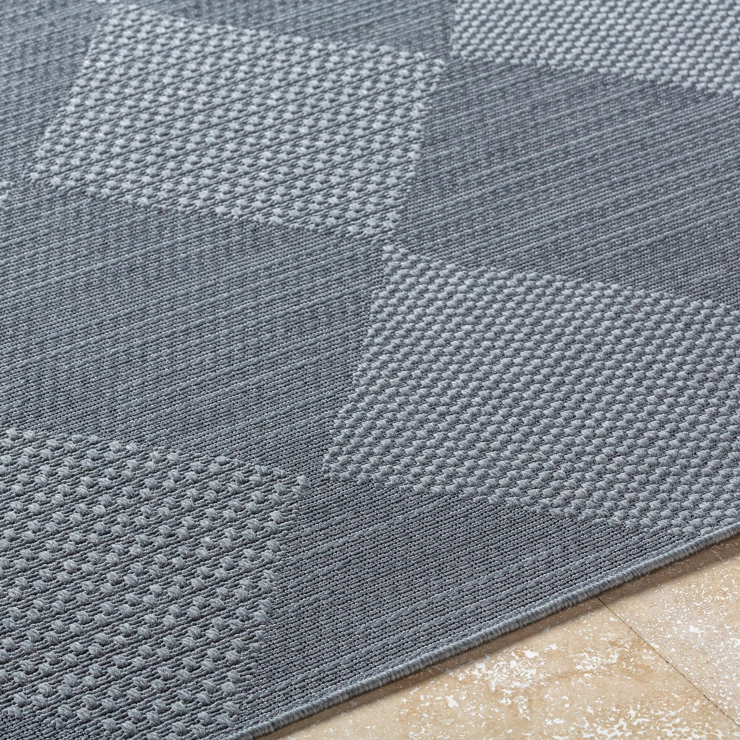 005 SI-2167956,SI-2167957,SI-2167958 | Closeup | Sandra Rug - 529768 by Livabliss in nickel, lunar green. Made from polypropylene in a unique style.