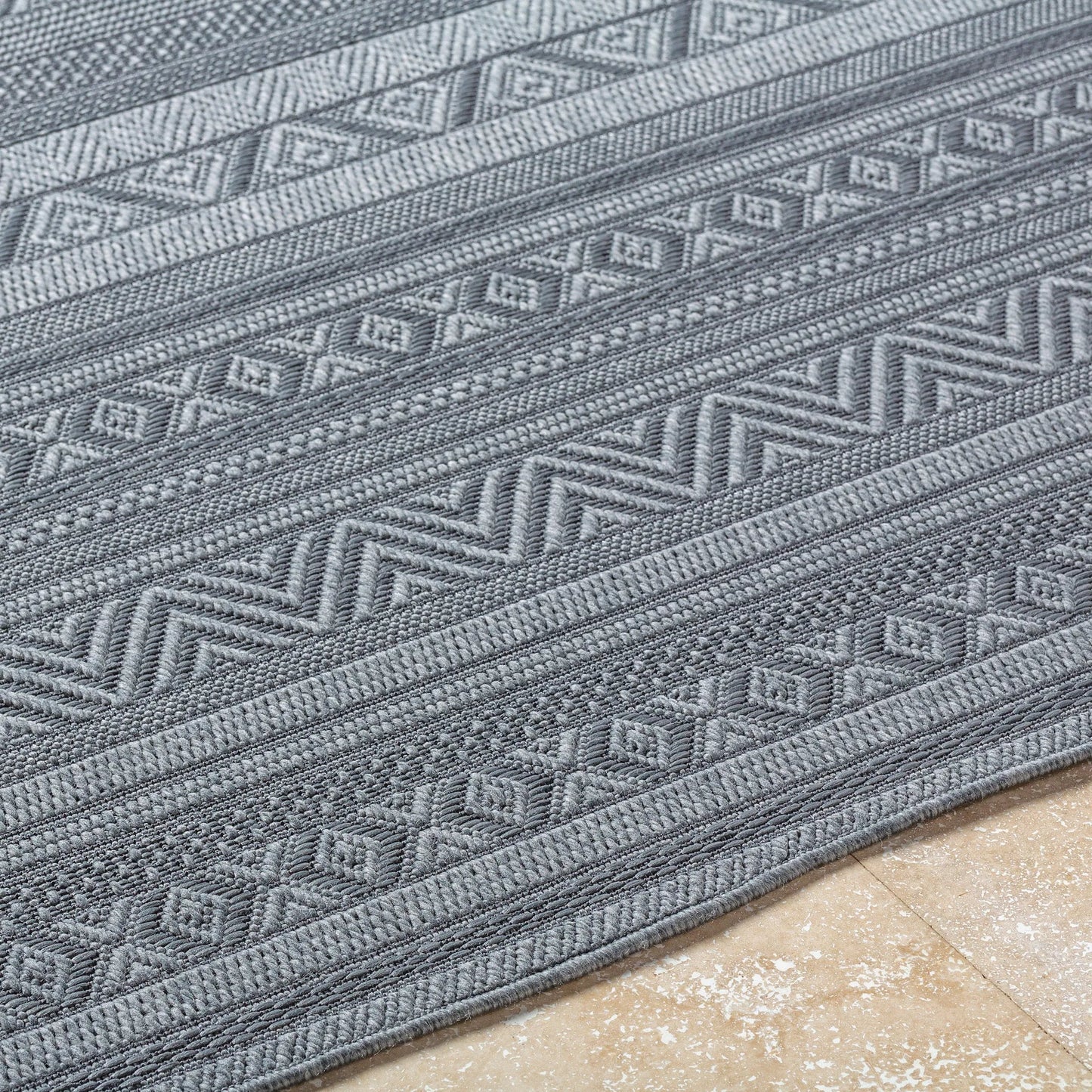 005 SI-2167983,SI-2167984,SI-2167985 | Closeup | Sandra Rug - 529819 by Livabliss in nickel, lunar green. Made from polypropylene in a unique style.