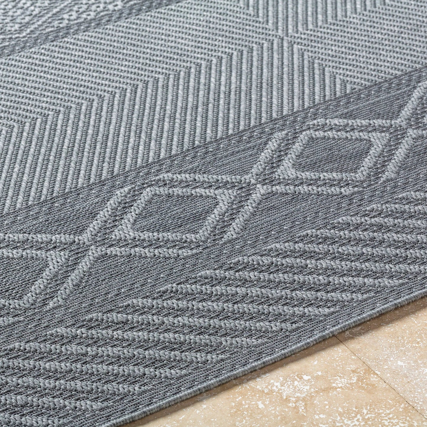 005 SI-2167986,SI-2167987,SI-2167988 | Closeup | Sandra Rug - 529825 by Livabliss in nickel, lunar green. Made from polypropylene in a unique style.