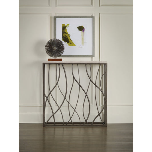 Occasional Console Table by Hooker Furniture in cream. Made from metal, marble in a transitional style.
