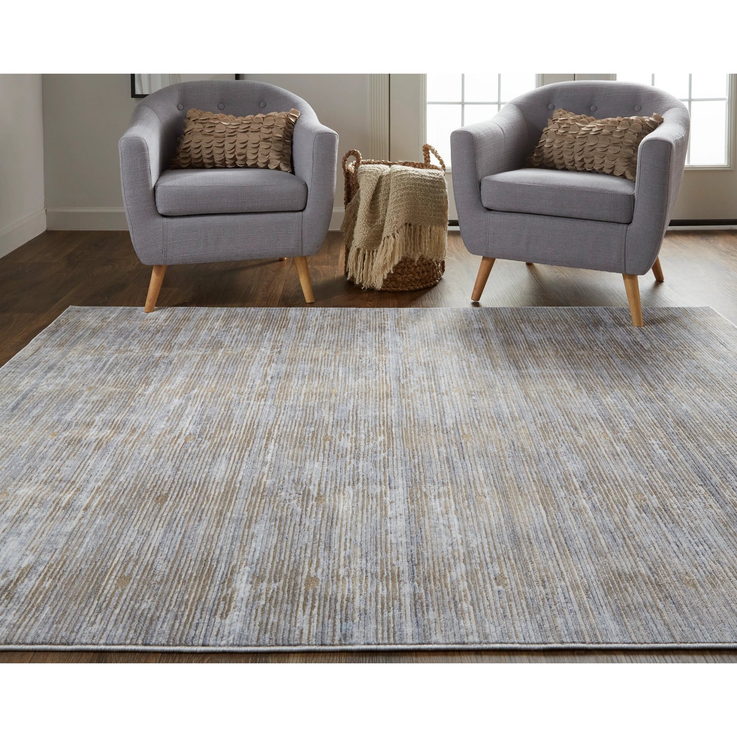 010 SI-2129556 | Lifestyle | Laina Transitional Rug - 39GAF by Feizy in taupe, silver, tan. Made from unique in a unique style.