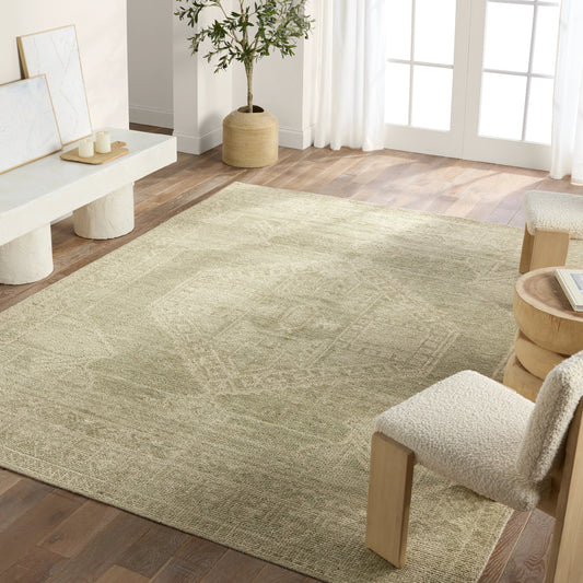Sevak SEV08 Rug by Jaipur Living in gren, cream. Made from 100% wool in a unique style.