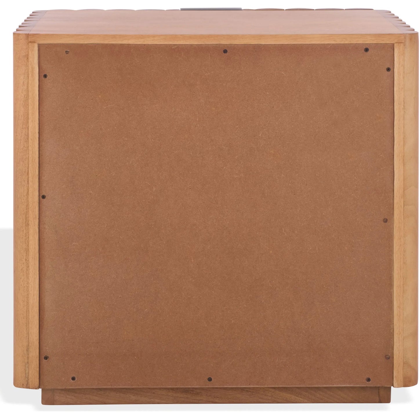 002 SI-2454182 | Closeup | Limestone Fluted Nightstand by HedgeApple Essentials in natural, black. Made from mango wood, veneer, plywood, iron in a transitional style.