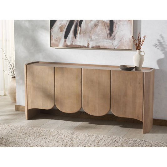 Forest 4 Door Sideboard by HedgeApple Essentials in natural. Made from mango wood in a transitional style.