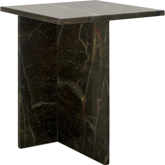 Rockwall 2 Leg Accent Table by HedgeApple Essentials. Made from marble in a rustic style.