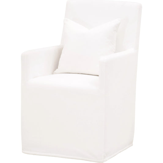 Shelter Slipcover Arm Chair with Casters by Essentials For Living in livesmart peyton-pearl. Made from plywood, 98% polyester/2% nylon fabric, foam, down feather in a modern style.