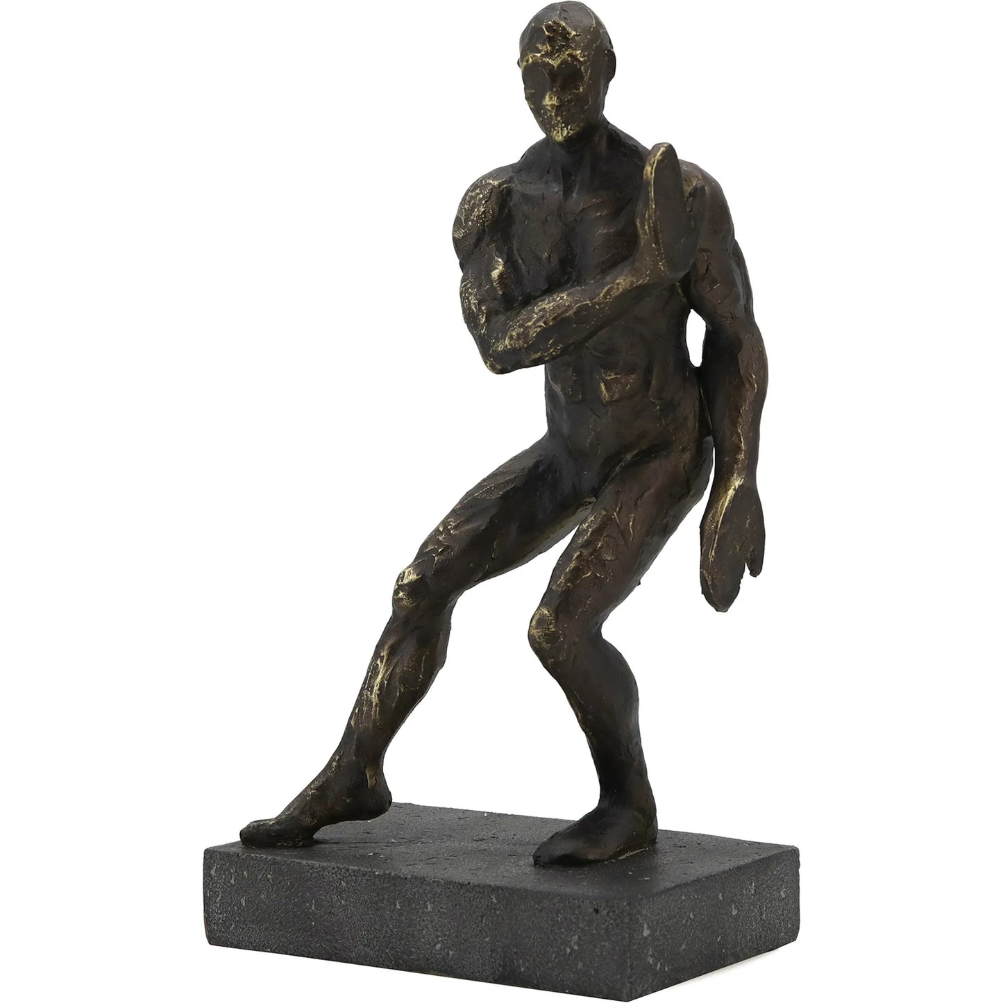 002 SI-2448938 | Additional Silo | Pushing Men Bookends by Zentique in rustic dark bronze. Made from resin in a unique style.