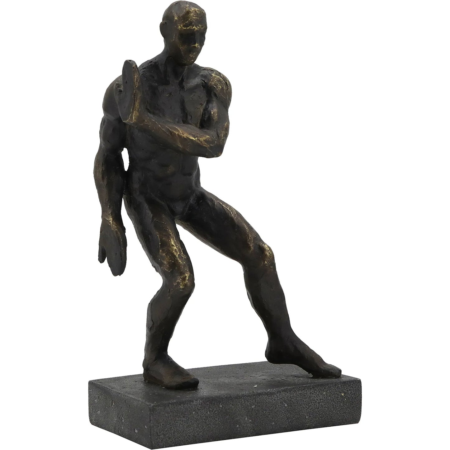 003 SI-2448938 | Additional Silo | Pushing Men Bookends by Zentique in rustic dark bronze. Made from resin in a unique style.