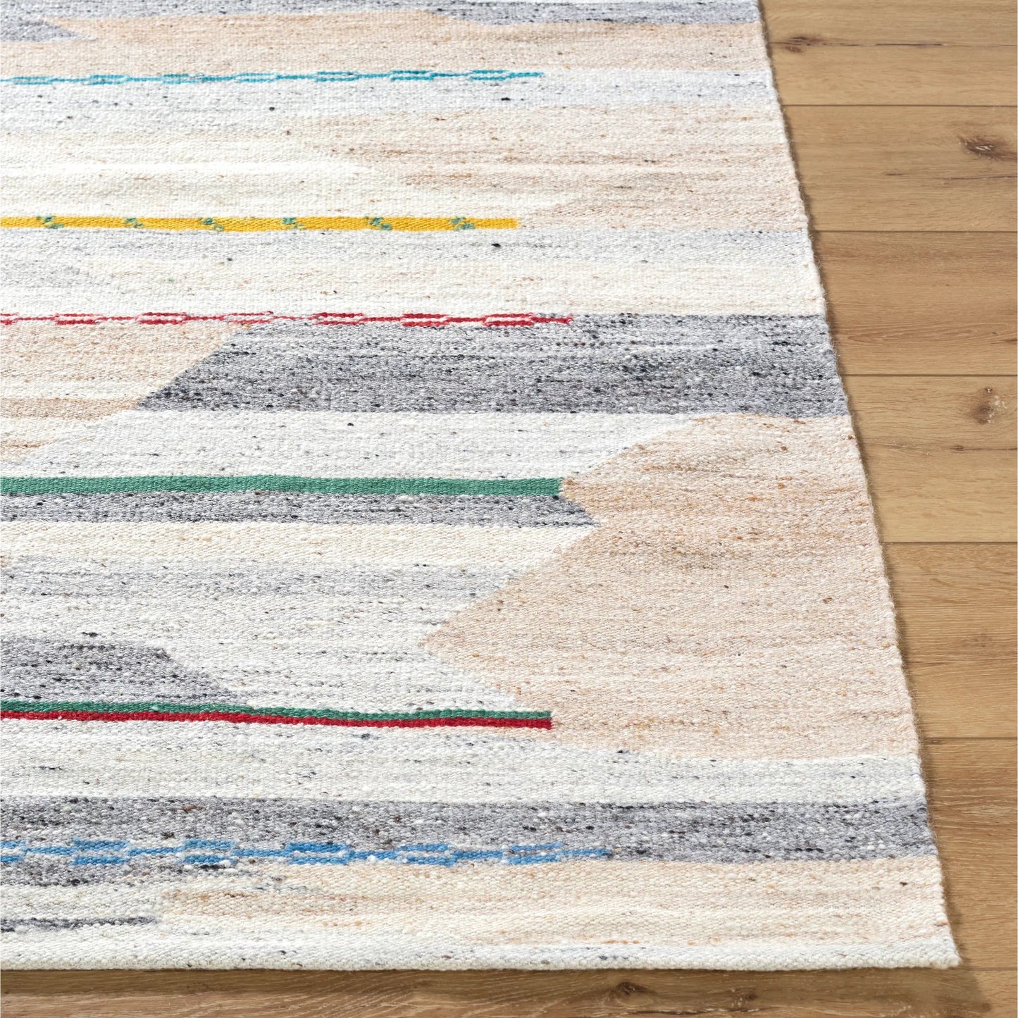 003 SI-2164872,SI-2164873,SI-2164874,SI-2164875 | Closeup | Stockholm Rug - 532433 by Surya in ivory, charcoal, mustard, forest green, crimson, teal, coral. Made from wool in a unique style.