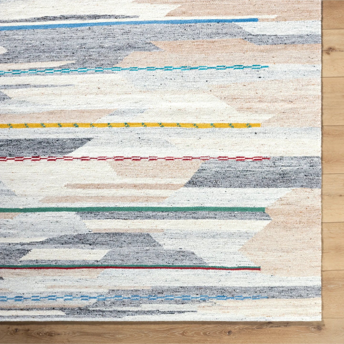 005 SI-2164872,SI-2164873,SI-2164874,SI-2164875 | Closeup | Stockholm Rug - 532433 by Surya in ivory, charcoal, mustard, forest green, crimson, teal, coral. Made from wool in a unique style.
