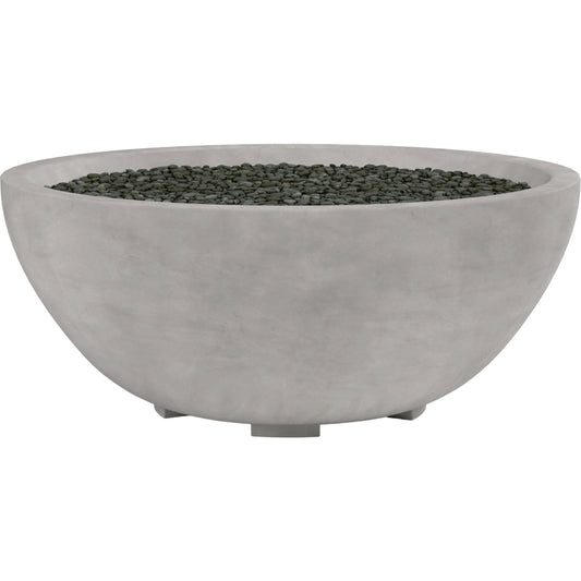 41" Outdoor Fire Bowl by Sunset West in gravelstone. Made from gfr concrete in a modern style.