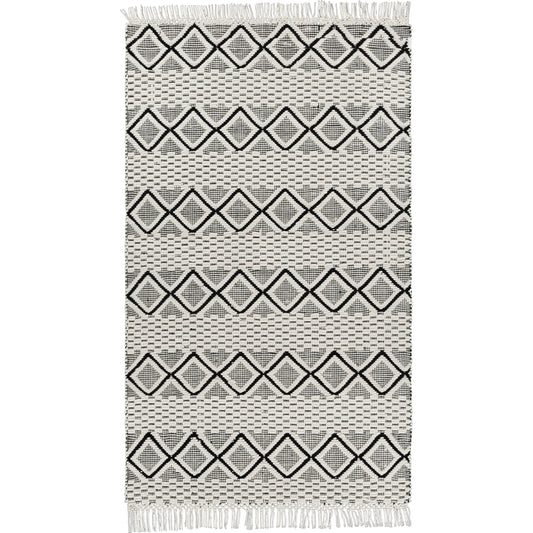 001 SI-1890048,SI-1890052,SI-1890053,SI-1890054 | Primary Silo | Saint Clair Rug - 27901 by Surya in black, cream. Made from 100% new zealand wool in a unique style.