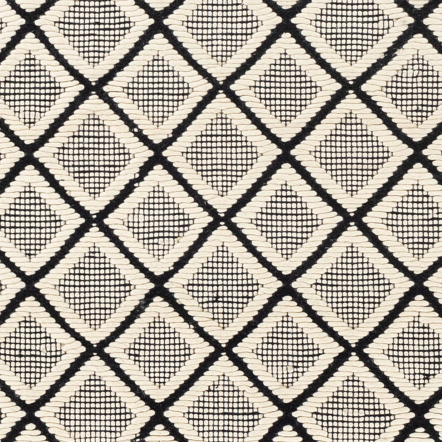 006 SI-1890069,SI-1890071,SI-1890072,SI-1890073,SI-1890074,SI-1890075 | Closeup | Saint Clair Rug - 27904 by Surya in black, cream. Made from 100% new zealand wool in a unique style.