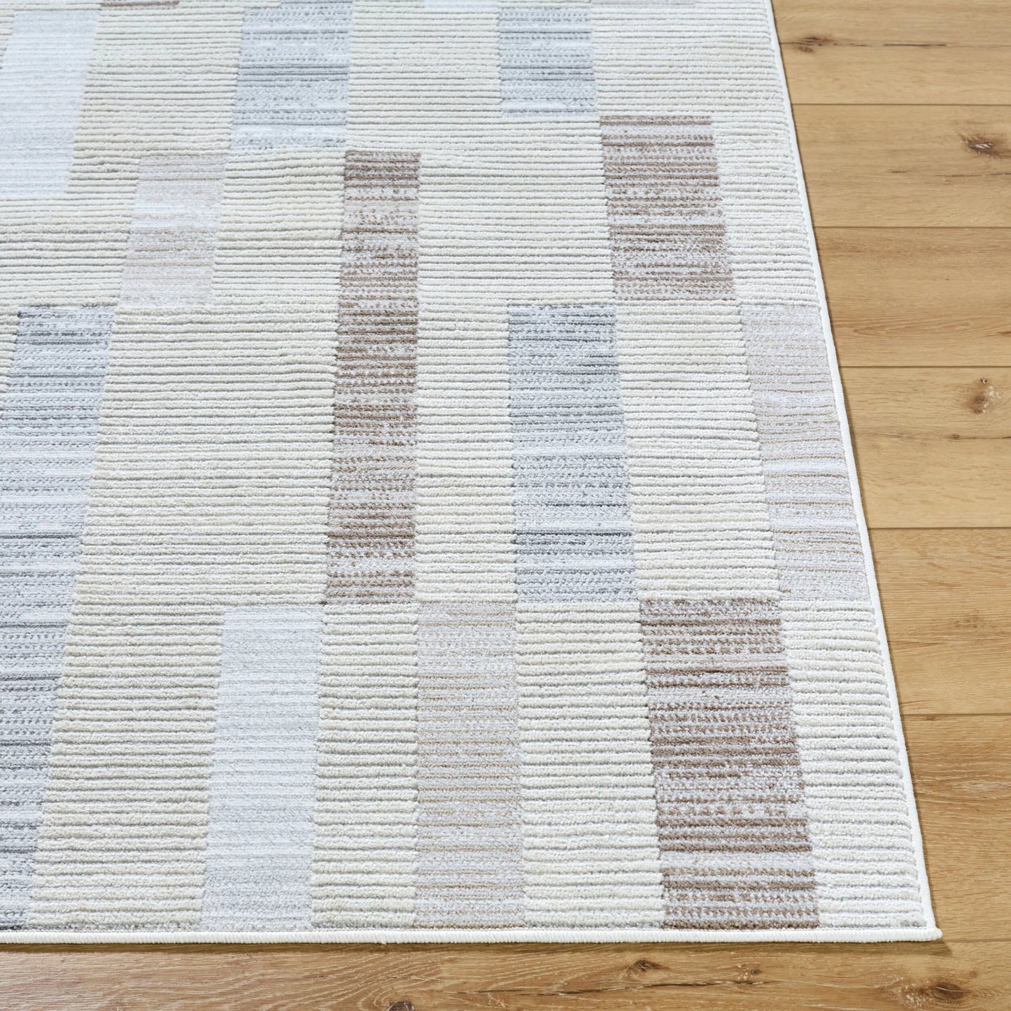 003 SI-2169042,SI-2169043 | Closeup | Siyah Rug - 537442 by Livabliss in white, gray, medium brown. Made from polyester, polypropylene in a unique style.