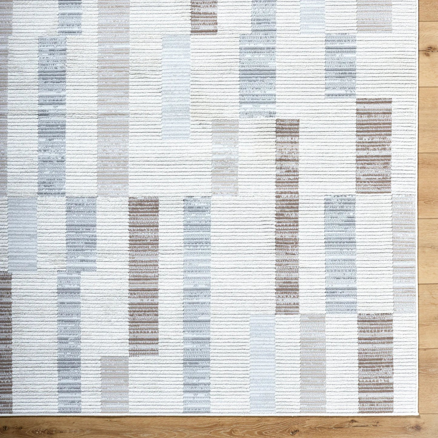 005 SI-2169042,SI-2169043 | Closeup | Siyah Rug - 537442 by Livabliss in white, gray, medium brown. Made from polyester, polypropylene in a unique style.