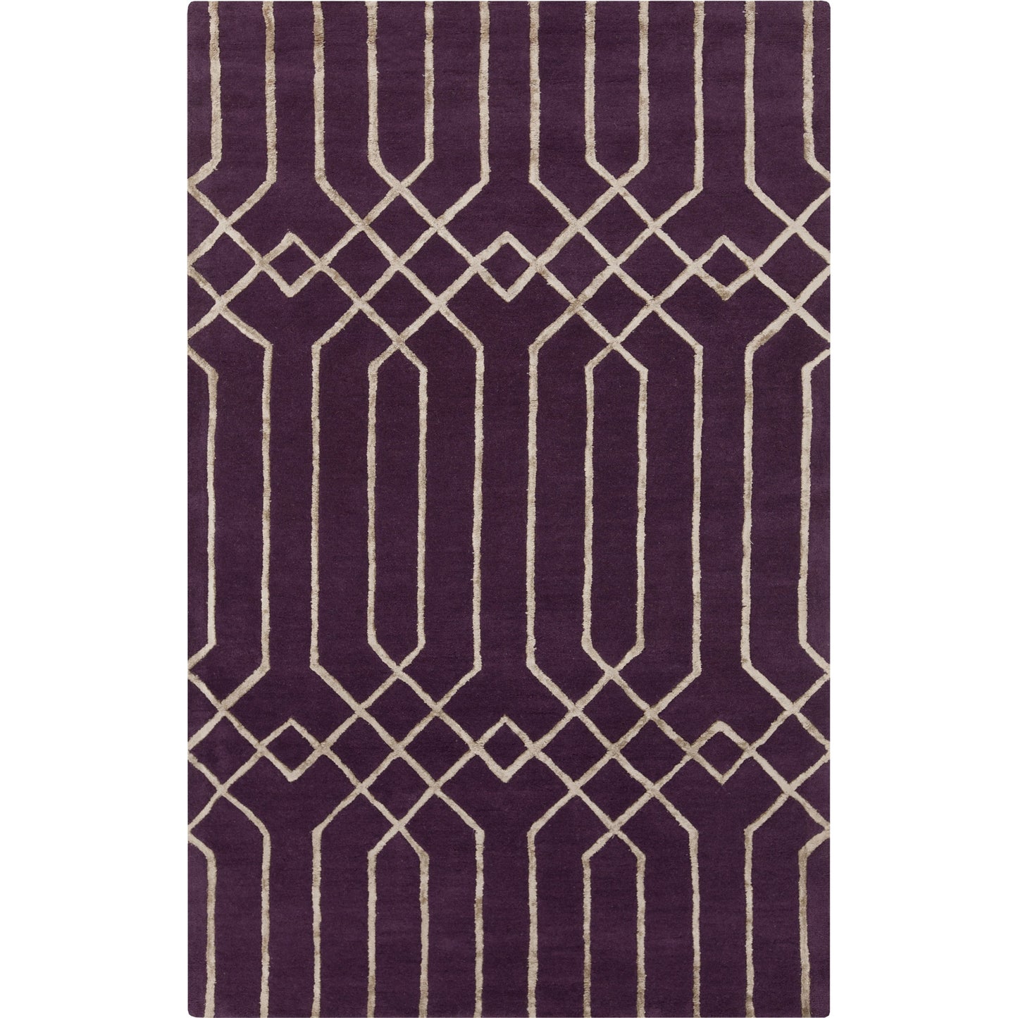 001 60638-23887 | Primary Silo | Skyline Rug - 12801 by Surya in dark plum, taupe. Made from 30% viscose, 70% wool in a unique style.