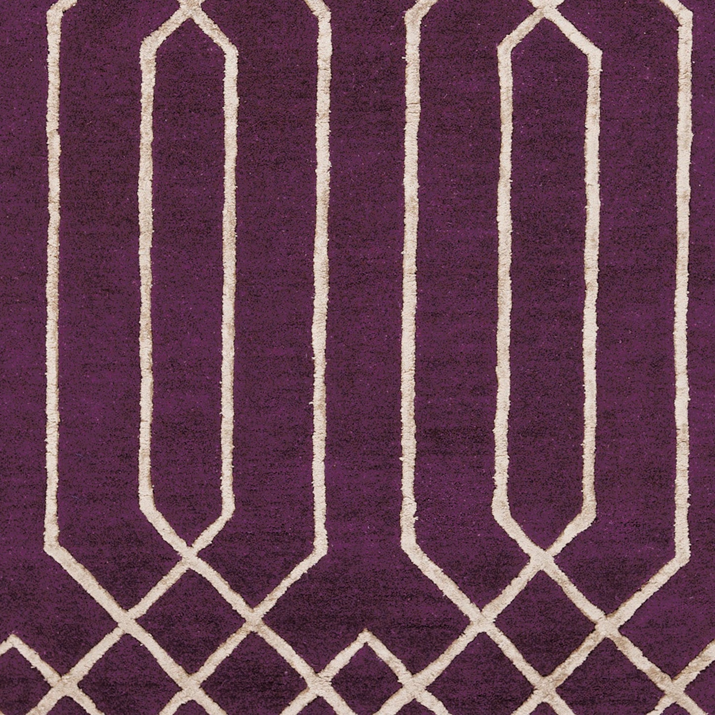 003 60638-23887 | Closeup | Skyline Rug - 12801 by Surya in dark plum, taupe. Made from 30% viscose, 70% wool in a unique style.