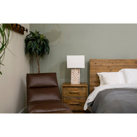 Skye Blossom Lamp by LH Imports in brown, white, off-white and natural, white washed. Made from wood, cotton in a unique style.