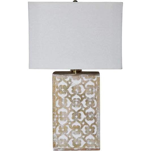 000 SI-2325238 | Primary Silo | Skye Blossom Lamp by LH Imports in brown, white, off-white and natural, white washed. Made from wood, cotton in a unique style.