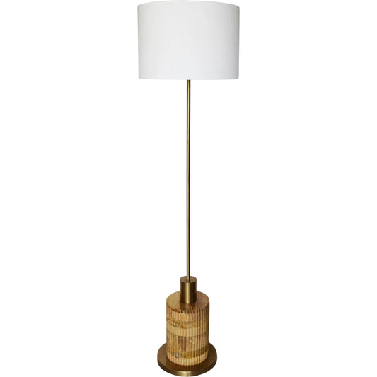 000 SI-2325242 | Primary Silo | Skye Contemporary Standing Lamp by LH Imports in brass, brown, off-white and natural, brass. Made from iron, wood, cotton in a unique style.